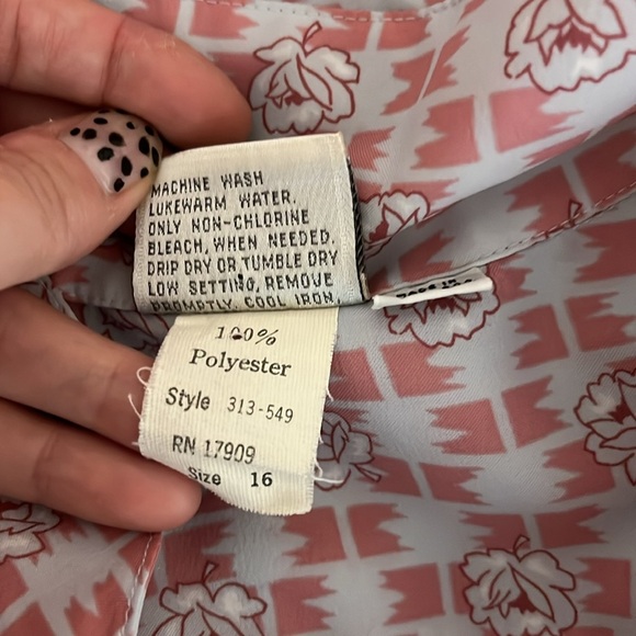 Vintage Pykettes Floral Patterned Long Sleeve Blouse Top - Vintage Size 16 - Picture 3 of 15